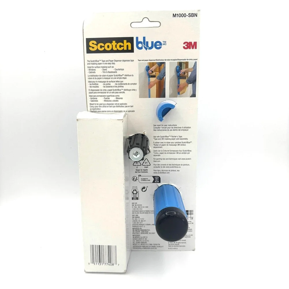 ScotchBlue 3M Tape Paper Dispenser M1000-SBN Blue Painting Masking Tool NEW DIY